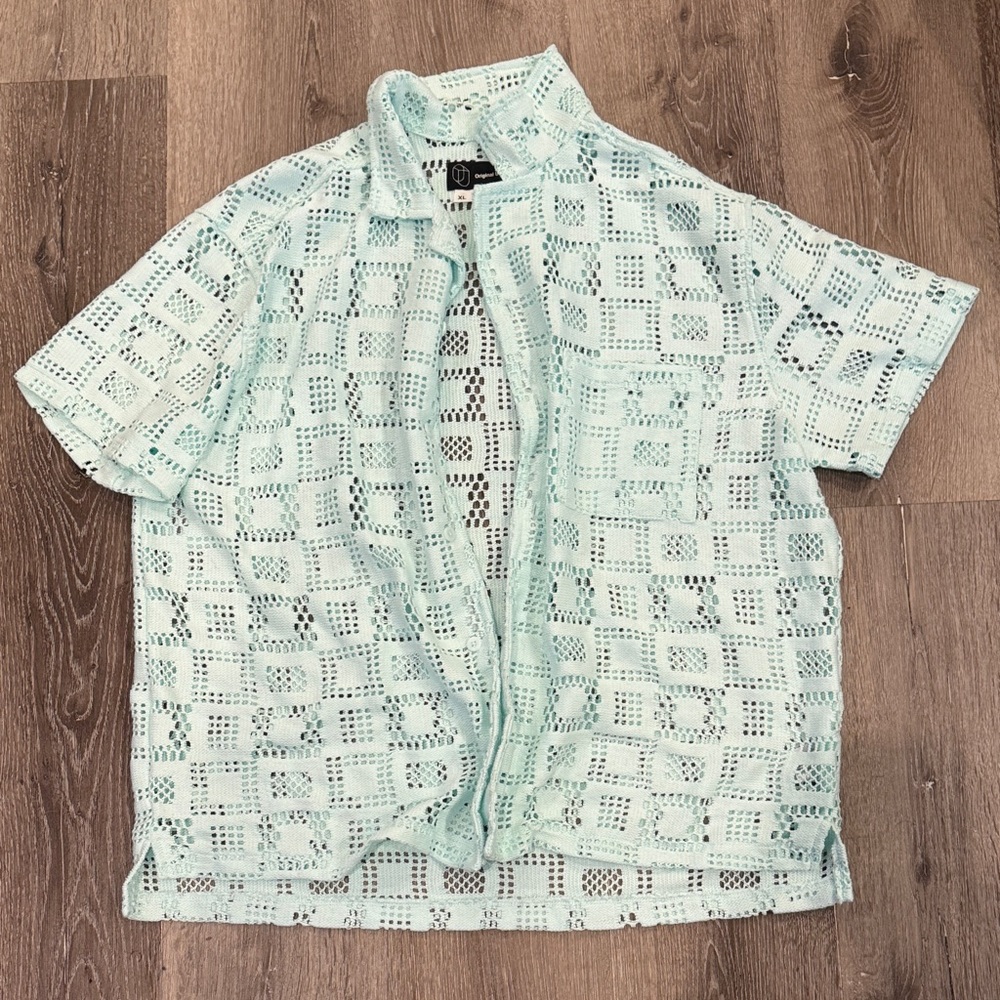 Original Use Light Green Crochet Top